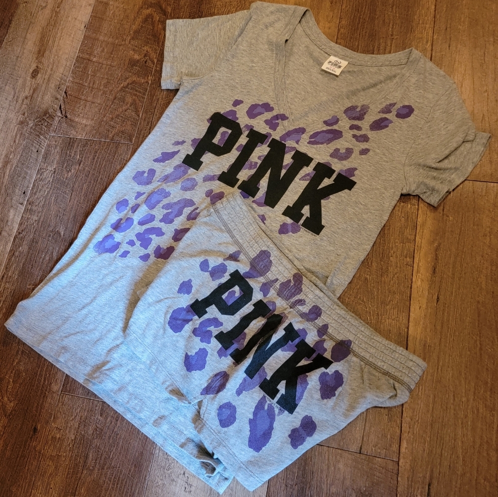OUTFIT! Victoria’s Secret Pink Leopard Tee & Short